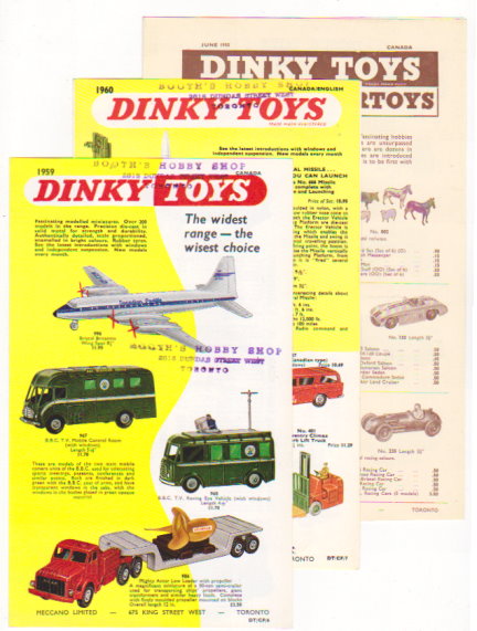 Dinky Toys : Lot of 16 Catalogs and Ephemera, 1955-1988